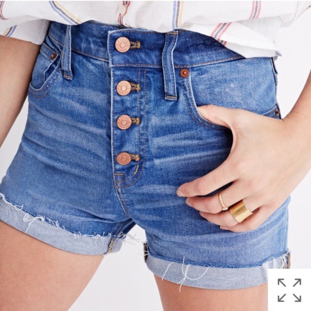 Madewell High-Rise Button-Front Denim Shorts - 25